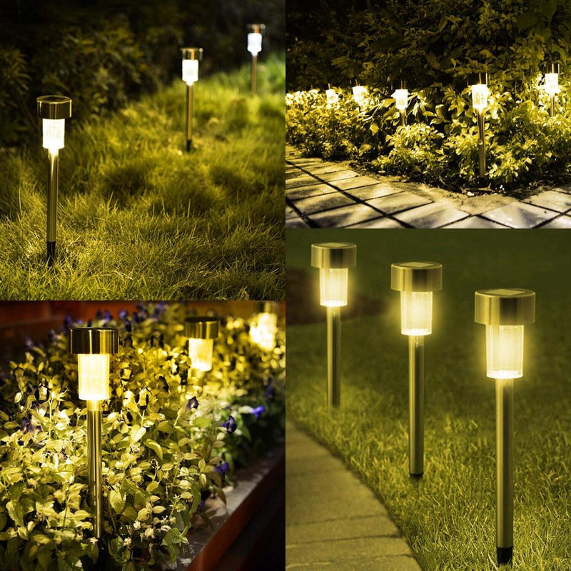 Solar Waterproof Outdoor Lights - Super Bright Pathway Landscape Lighting 10 PCS Set