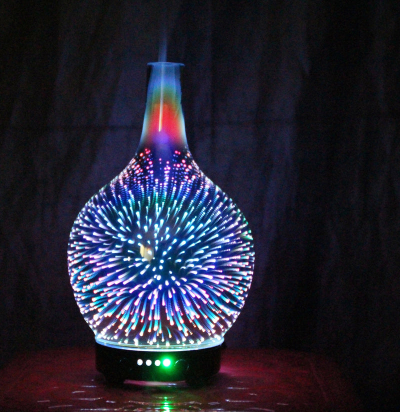 Essential Oil Diffuser 3D Glass Aromatherapy Ultrasonic Humidifier Air Refresh