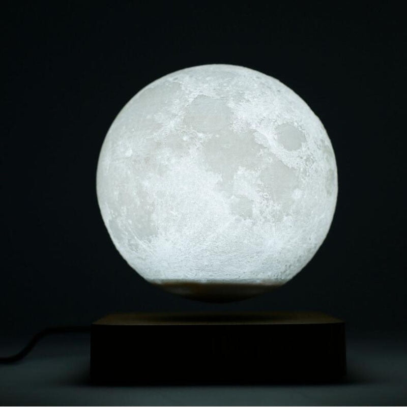 Levitating Moon Lamp Floating Freely With Luxury Wooden Base