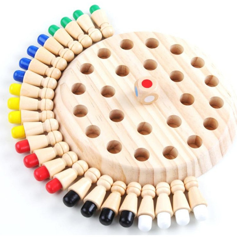 Wooden Memory Matchstick Chess Game Brainteaser For Family Party