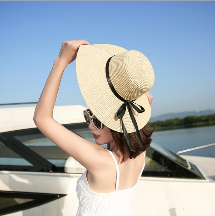 Women Floppy Sun Straw Hat - Ideal for Beach
