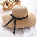 Women Floppy Sun Straw Hat - Ideal for Beach