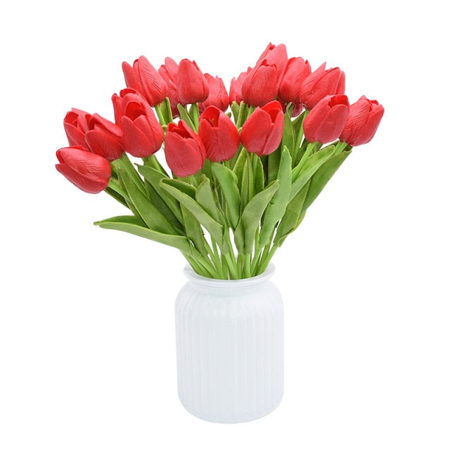 Artificial Tulip Flowers For Floral Arrangement Home Decoration (10pcs)