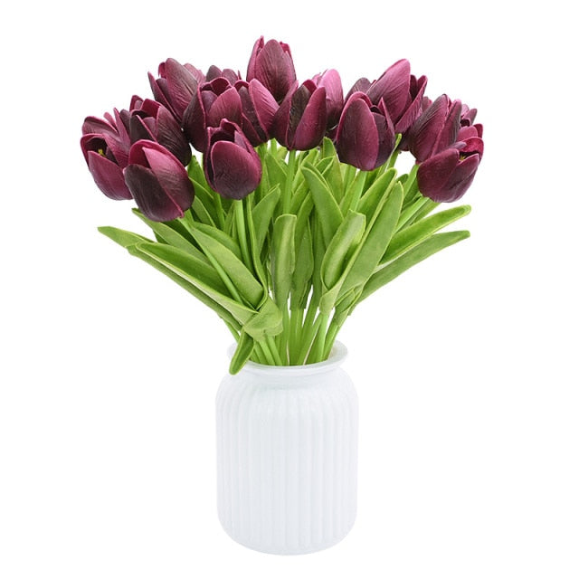 Artificial Tulip Flowers For Floral Arrangement Home Decoration (10pcs)