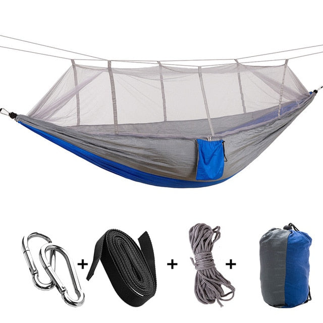 Camping Hammock With Mosquito Net Lightweight Nylon Portable
