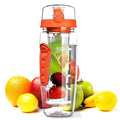 Sport Fruit Infuser Water Bottle With Flip Top Lid & Anti-Slip Grips