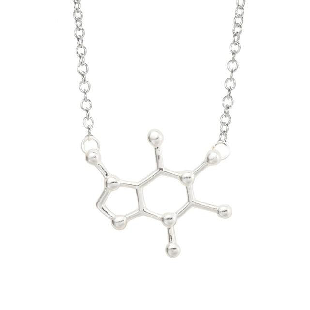 Caffeine Coffee Molecule Necklace For Coffee Chemistry Lovers